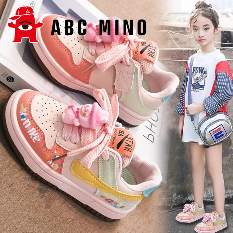 ABC MINO拉布布童鞋女童板鞋秋季低帮防滑儿童运动鞋小学生女孩潮