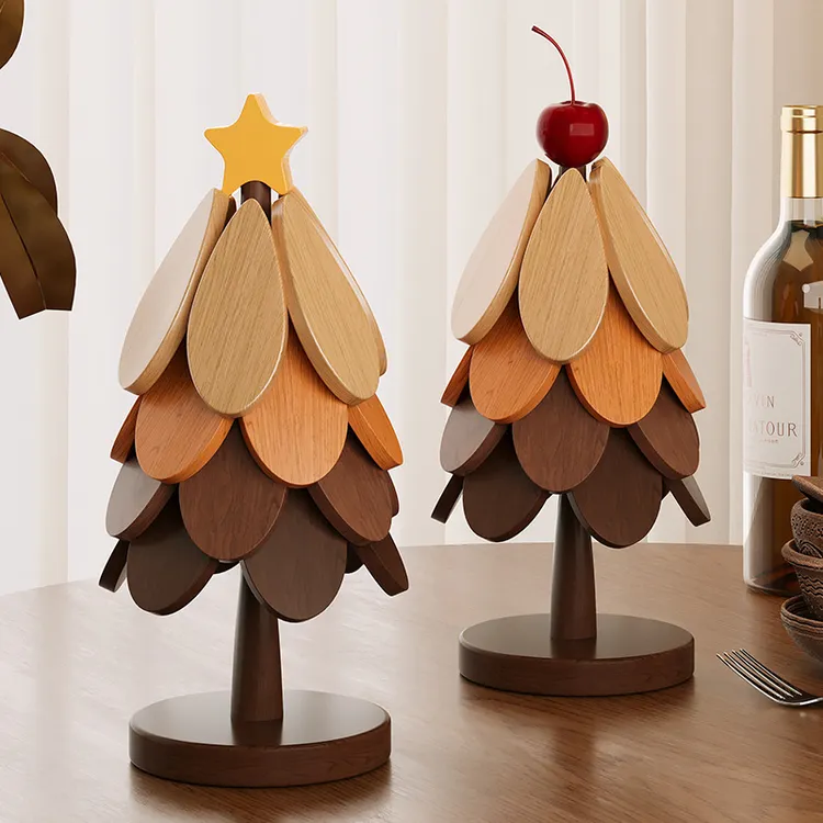 圣诞树隔热垫防烫锅垫餐桌摆件耐高温碗垫杯垫桌面一棵树创意摆件