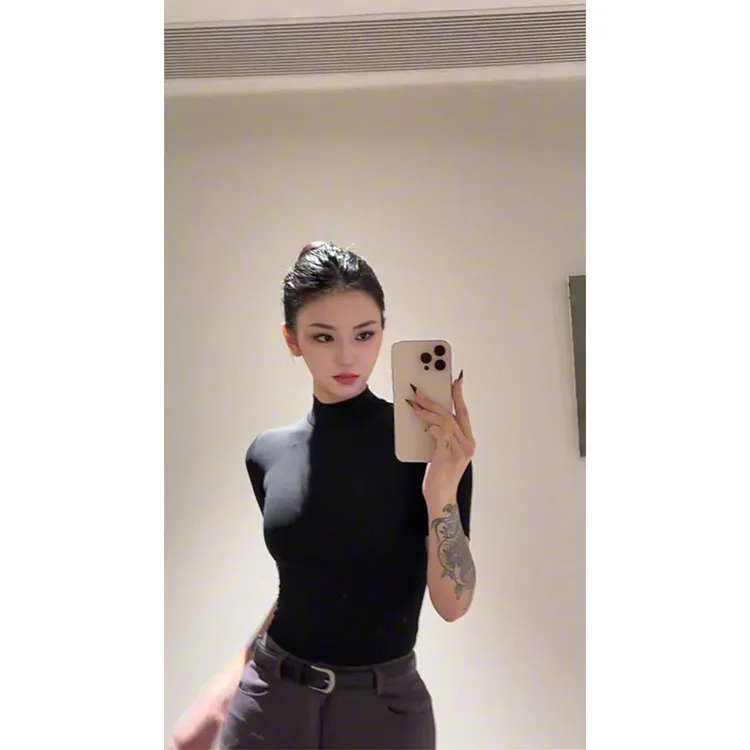 美式性感紧身收腰短款上衣夏季新款女装洋气修身百搭短裤两件套潮