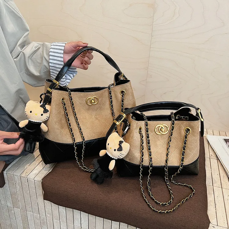 【七夕限定】复古小香风麂皮小托特包2025秋新款腋下包百搭手提包