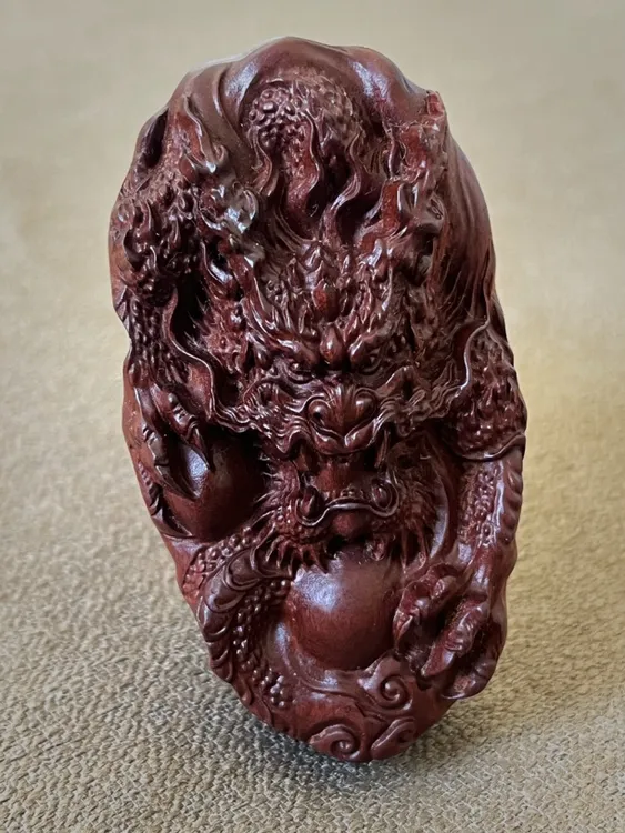 雷击劈枣木龙牌随形随身佩戴挂件把玩汽车挂件