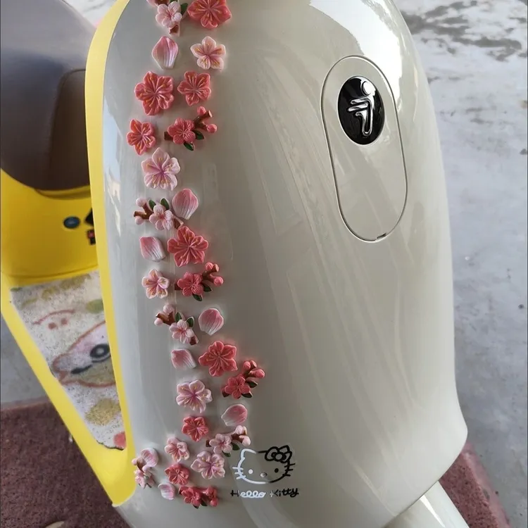 【咕噜】新款桃花车内饰品可爱花朵立体车载中控屏幕摆饰电动车装饰