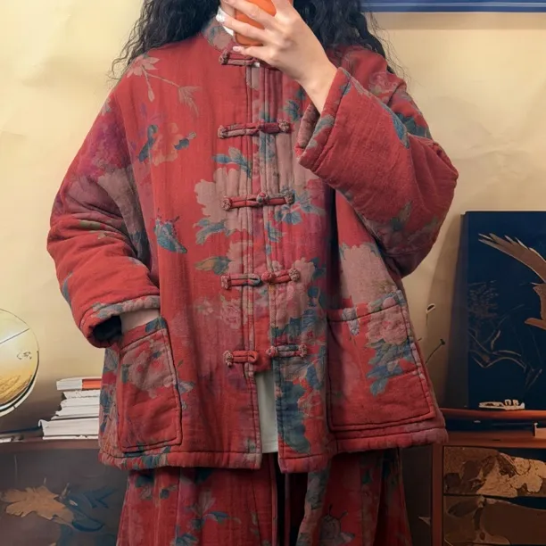 新中式立领盘扣中国风冬款棉衣外套棉服