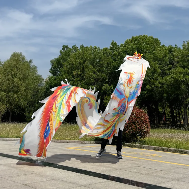 国腾新款凤凰舞龙霸天龙不锈钢彩带钢架镂空龙头可水洗套装