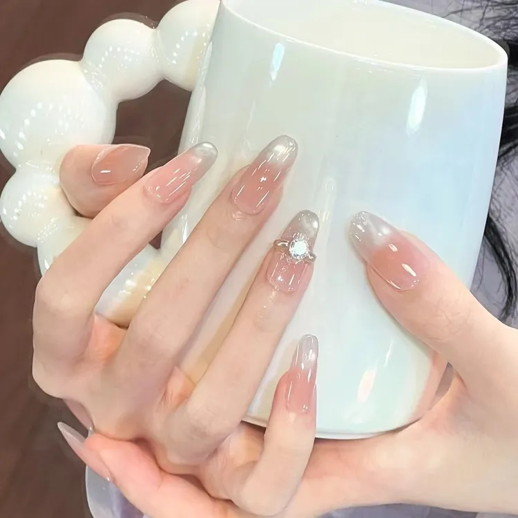 【一克拉】手工美甲贴片气质穿戴甲可拆卸純欲风腮红显白猫眼