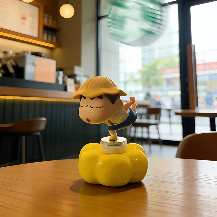 【6·7/1个】蜡笔小新旋转花朵车载摆件汽车中控台装饰卡通治愈解压