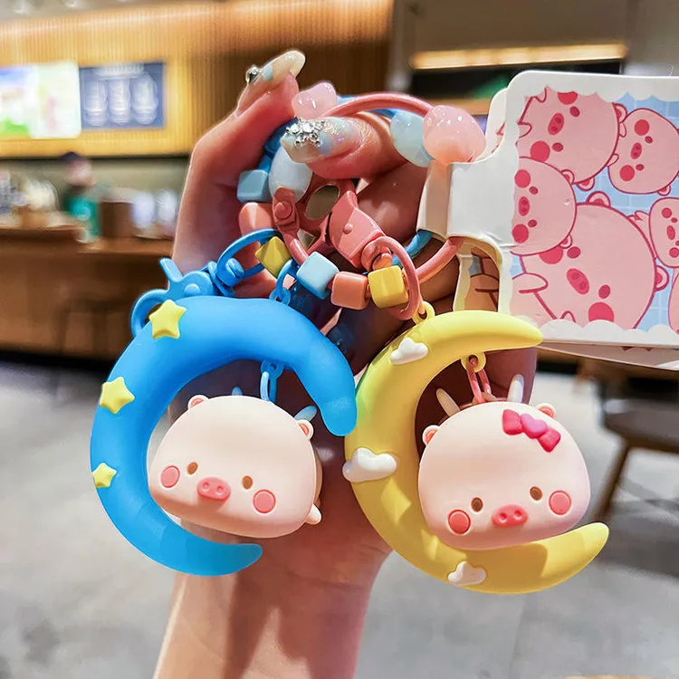 正版小猪萌萌飞猪系列钥匙扣可爱卡通小猪学生包包挂件小礼品