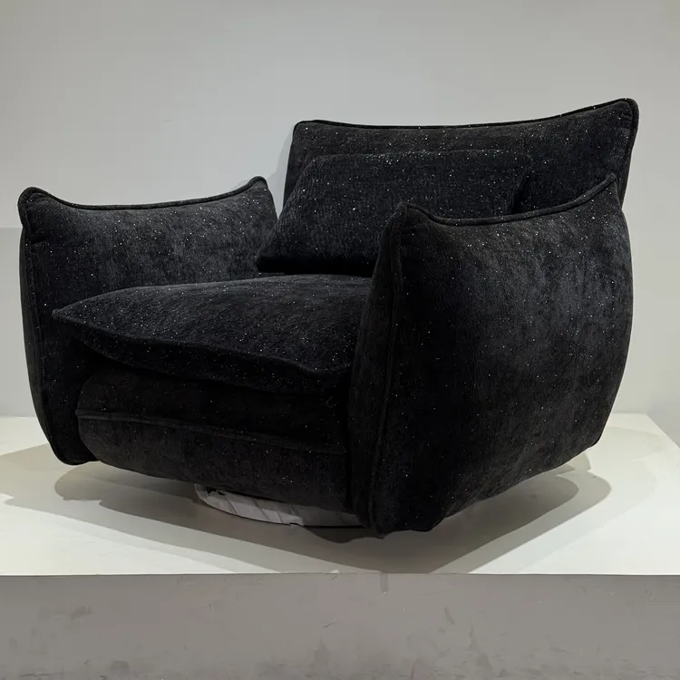 瑟利亚休闲椅北欧单人沙发椅客厅懒人布艺轻奢可360°旋转赫本单椅