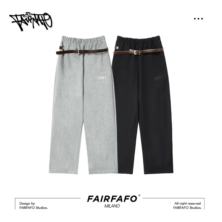 【视觉错位腰带长裤】KZEL56259时尚休闲百搭潮款舒适显腿长