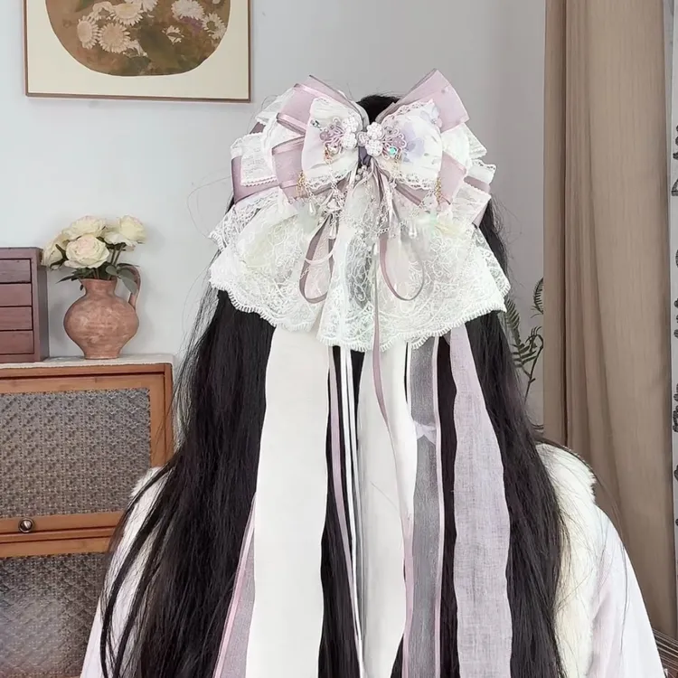 【紫鸢尾】国风发夹多层次蝴蝶结发饰头饰甜美弹簧夹