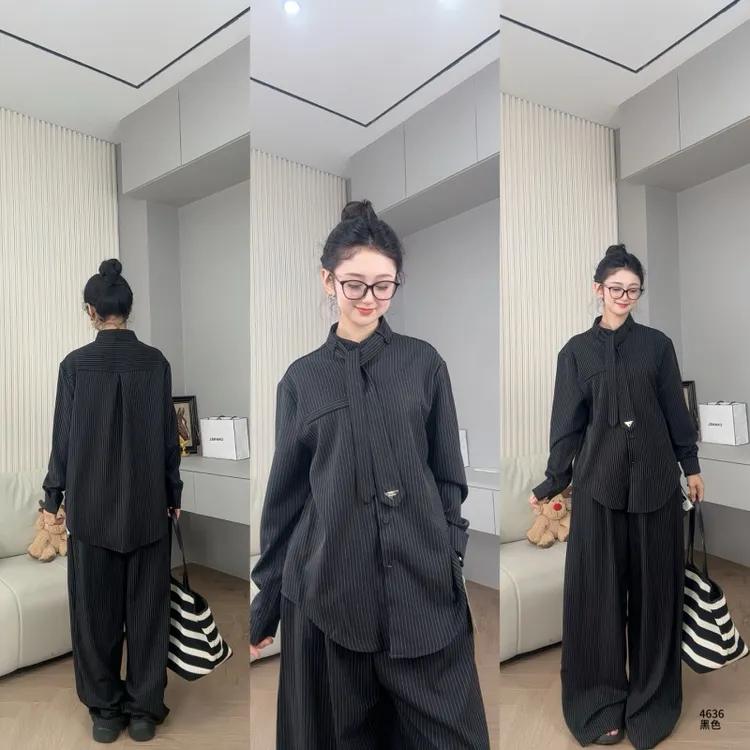 Saeda品牌女装高级感条纹套装YF4636