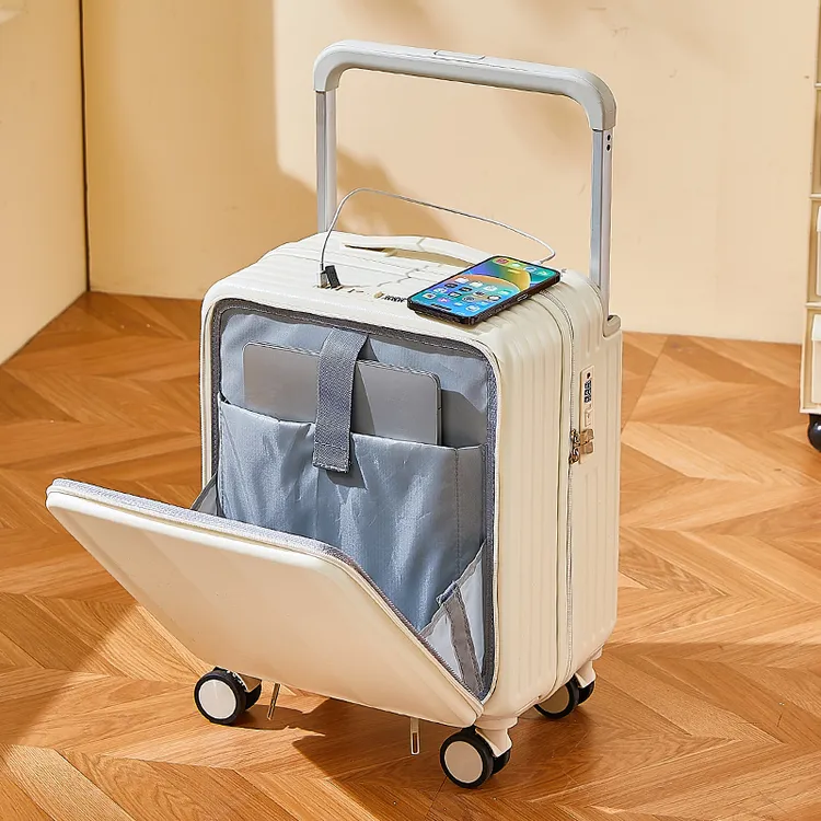 前开口宽拉杆登机箱男行李箱女拉链软硬适中防水耐用旅行箱密码箱