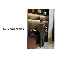 饭饭FANN COLLECTION 倾诉 牦牛绒+羊毛慵懒风直筒阔腿裤FANNB034