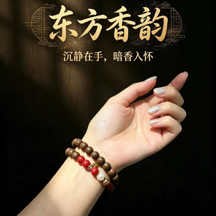 （双圈加强版）草本息肌天然草本非遗合香珠手串避水避油避汗5