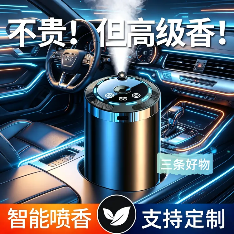 车载智能AI星空顶自动喷雾香薰机久留香除异味车居两用香薰产品