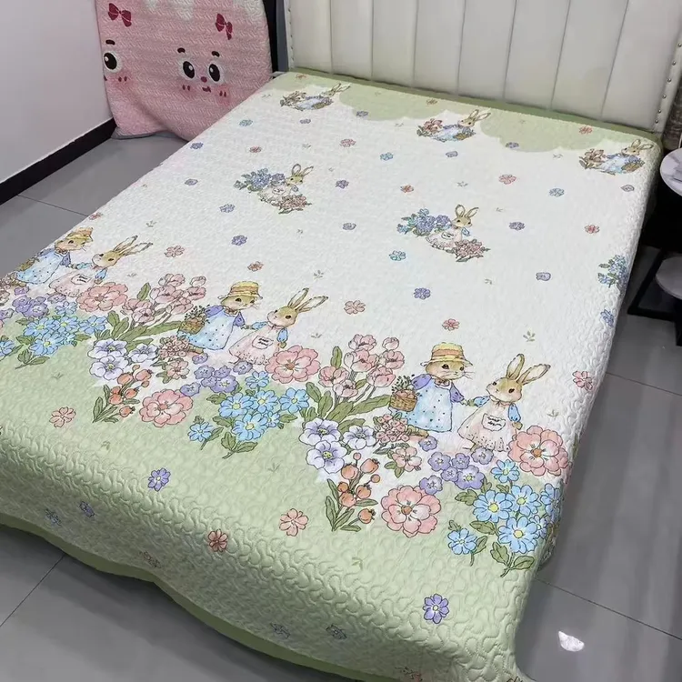 安妮兔四季床盖单床绗缝被防滑不跑床柔软舒适可机洗