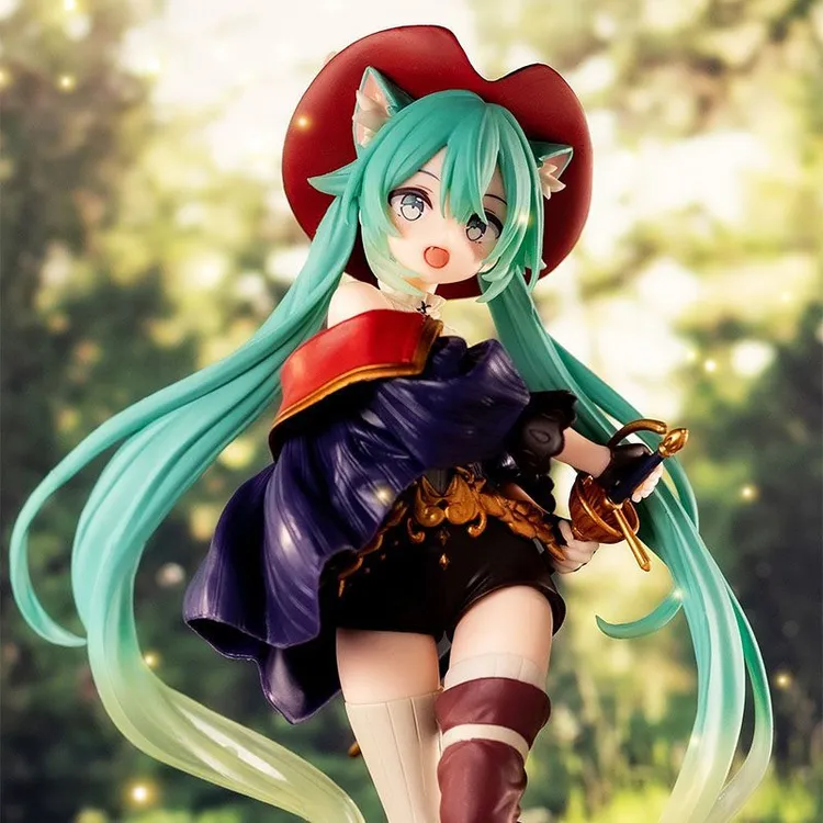 初音未来手办1/8景品玩具童话仙境穿靴子的猫动漫美少女桌面摆件