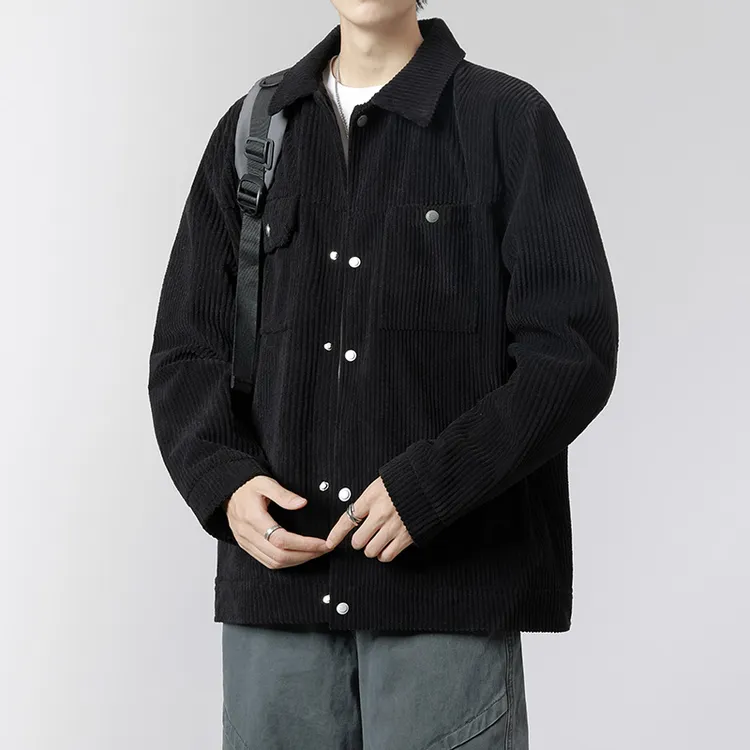 稻草人轻奢夹克2025男士灯芯绒春秋季翻领休闲外套时尚百搭潮流服