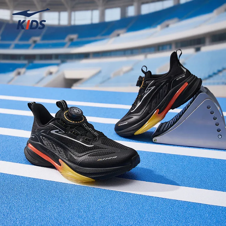 【逐影3】鸿星尔克儿童运动鞋四季网面透气防滑耐磨缓震旋钮跑步鞋