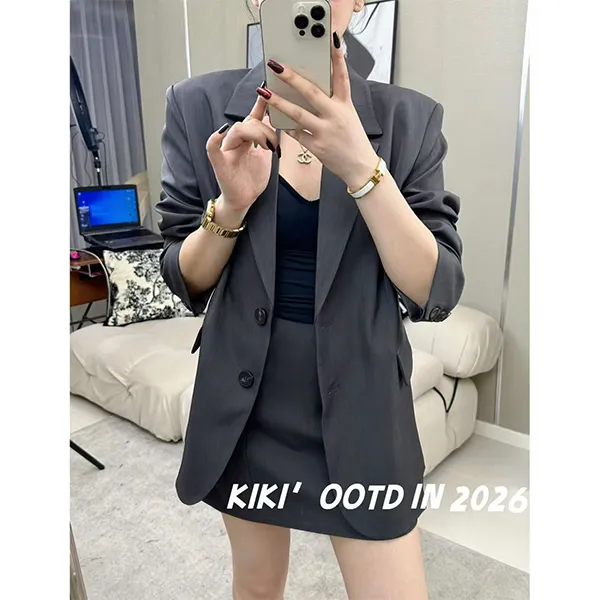 2026年秋季潮流宽松外套女百搭设计师韩版时髦短裙西服裙裤子商品图