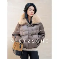 尼采 官方直营｜醋酸大鹅｜1oo%醋酸可脱卸狐狸毛领鹅绒羽绒服62107