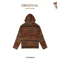 娜三月【100%棉】简约时尚复古印花柔软百搭长袖帽衫20029
