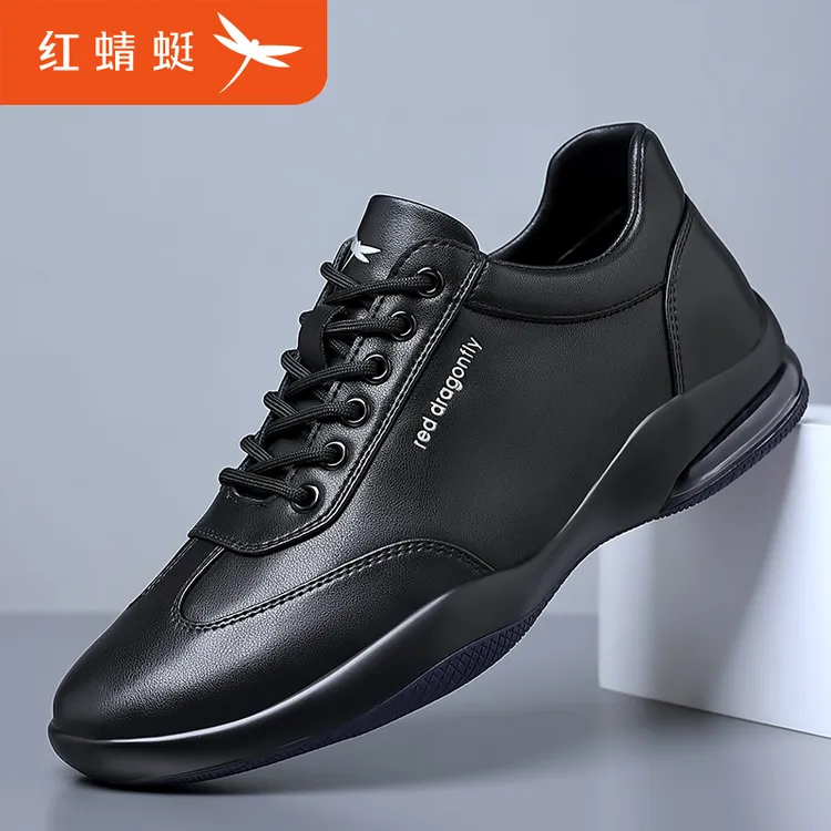 红蜻蜓男鞋新款透气牛皮休闲皮鞋男时尚百搭男士运动潮鞋C0220681商品图