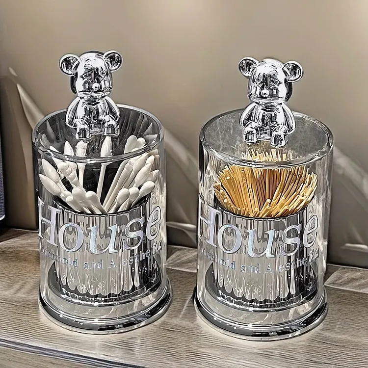 轻奢牙签盒创意客厅家用高级牙签筒新款牙线盒棉签盒牙签罐百搭款