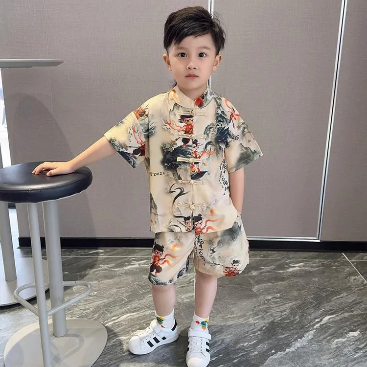 【六一好礼】新款男宝哪吒衣服夏季汉服儿童礼服新中式国风唐中式