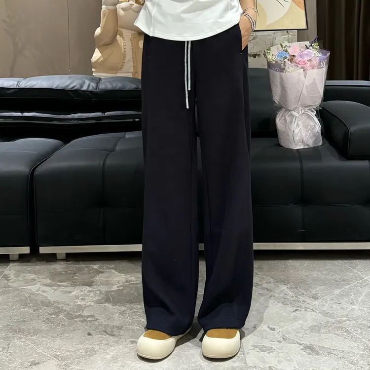 宿慕SUMU显瘦阔腿裤厚款2025新款秋冬加厚高腰直筒休闲裤子25316