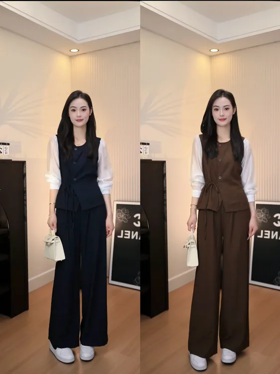 老钱风时尚套装气质洋气早秋款静奢风两件套套装