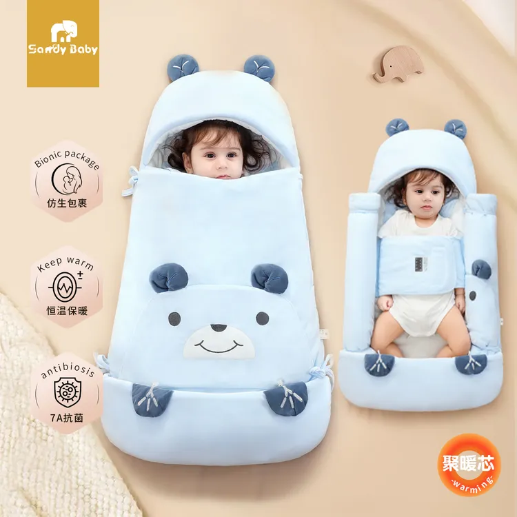 婴儿抱被秋冬款初生宝宝加厚睡袋防惊跳产房包被新生儿用品防踢被商品图