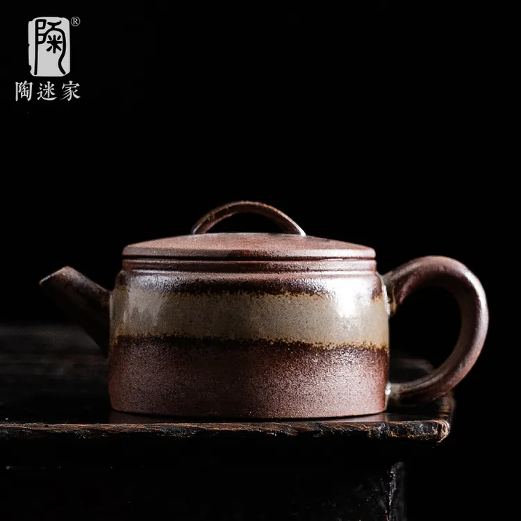 陶迷清水烧汉瓦壶窑变陶瓷茶壶家用复古单壶手工小容量功夫茶具
