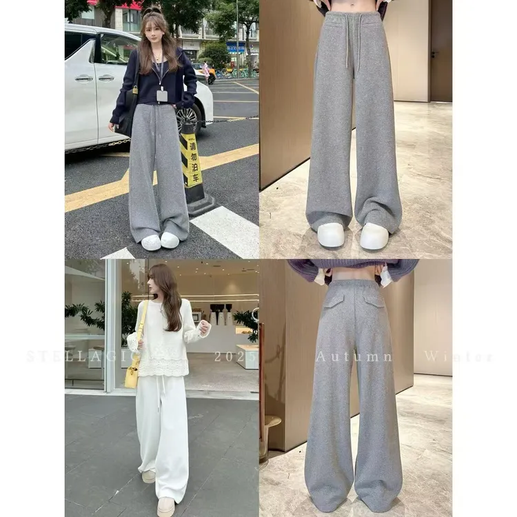 SG / 杨依姗 AW舒适慵懒 松紧腰抽绳直筒休闲裤K-20252211