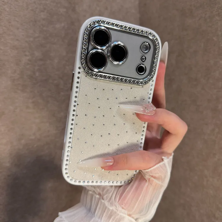 高级感奶油闪钻适用苹果17promax手机壳防摔iPhone16小众15女款14