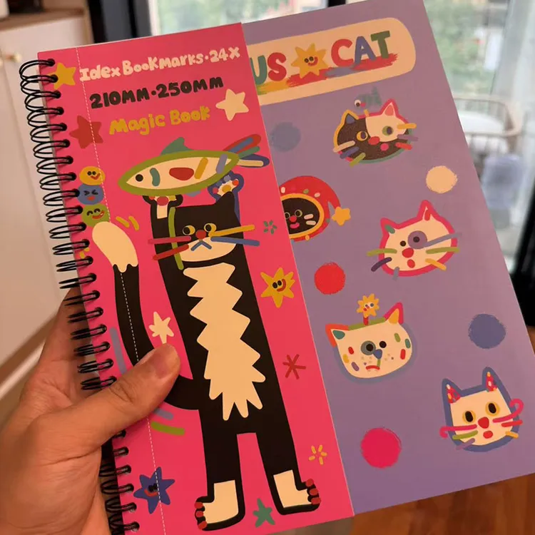 蜜柚本本X蒜味画家联名款线圈本多功能B5横线插画创意手绘笔记本