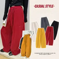 【交个朋友专属】加绒加厚抽绳束脚两穿裤女高腰宽松垂感显瘦休闲裤