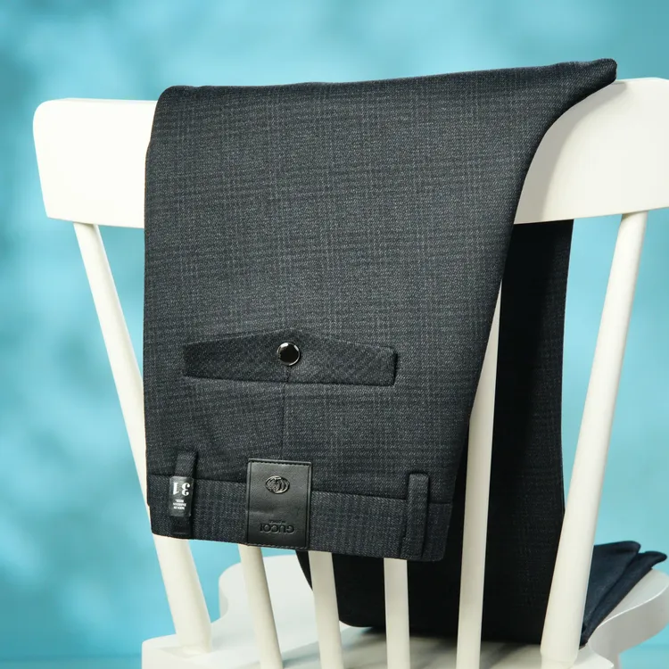 免烫格子千鸟格男商务休闲休闲裤裤子商务秋冬磨毛中年修身男装