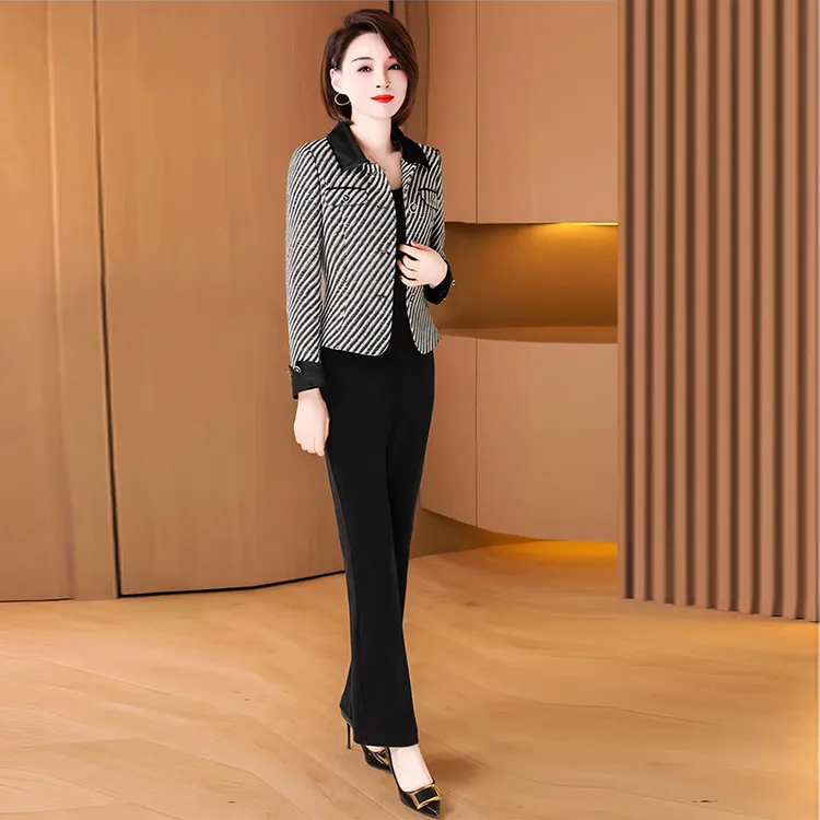 拉夏贝尔春季女2025年新款时尚套装贵夫人品牌大连欧货西装两件套