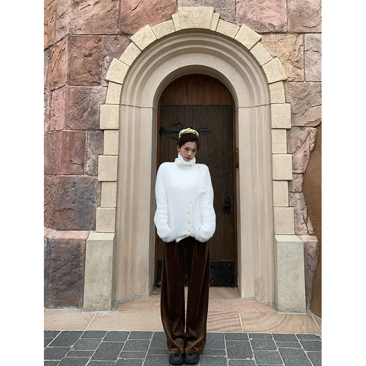 六指导 菲林假日 复古直筒休闲裤女秋新款显瘦通勤百搭垂感阔腿裤