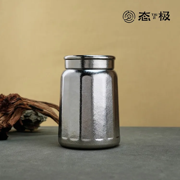 态极/八方来财茶叶罐便携1800ML高端密封防潮大气纯钛储存罐储茶商品图