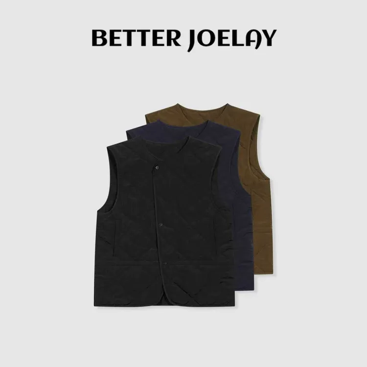 BETTER JOELAY-【橄榄绿格】时尚简约棉袄马甲潮流个性慵懒WL1217 