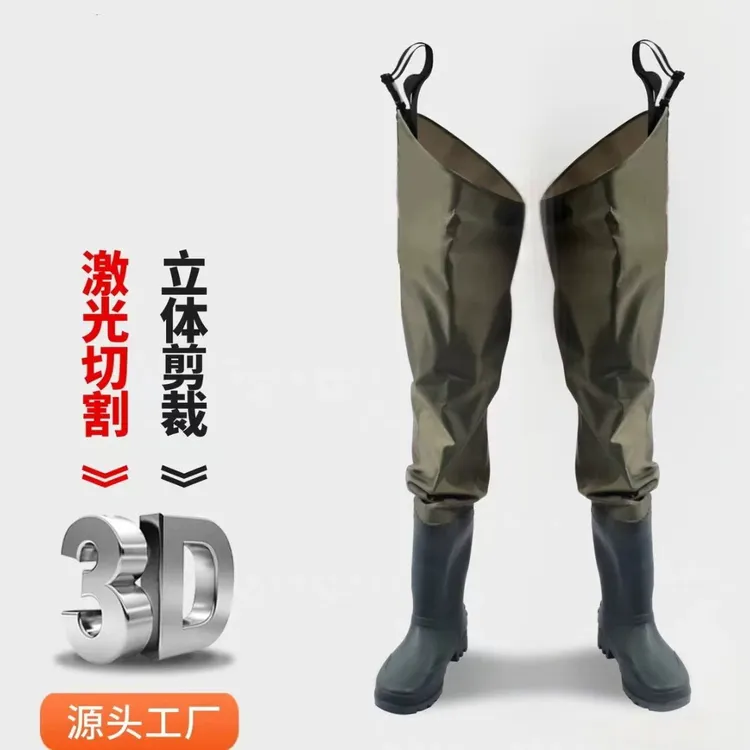 尼龙下水裤过膝涉水裤路亚飞蝇钓溪流钓鱼裤赶海半身下水裤抓捕鱼