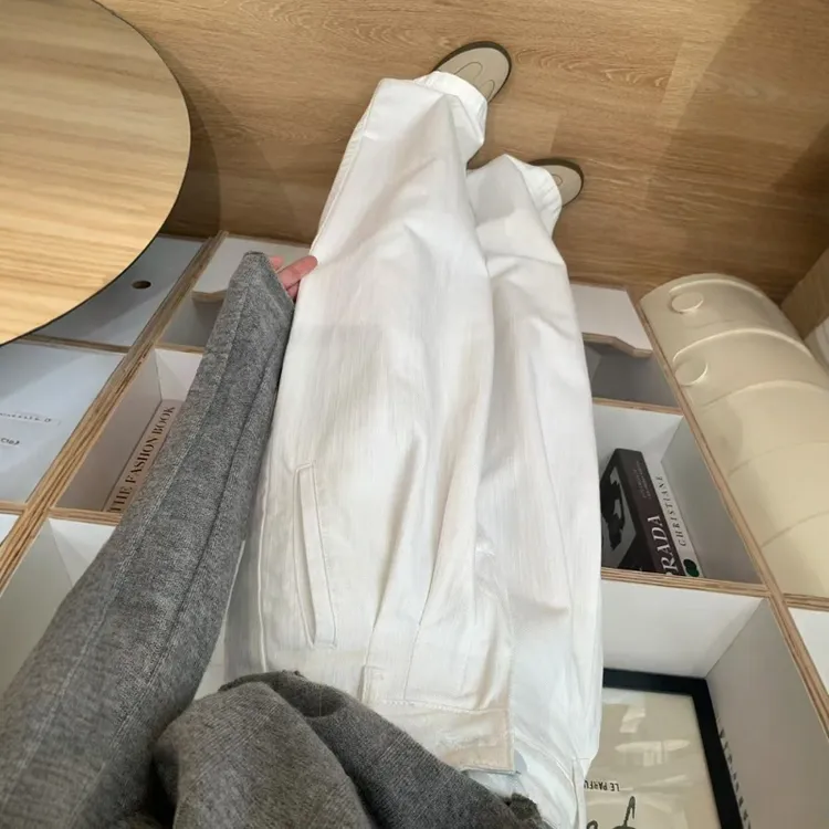 180高个子175加长白色纹理褶皱直筒牛仔裤女高腰显瘦遮胯阔腿长裤