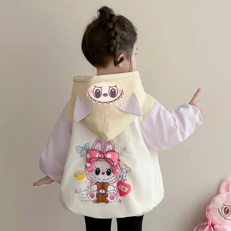 女童拉布布加绒外套秋冬2025新款童装宝宝冲锋衣加厚儿童冬季棉服