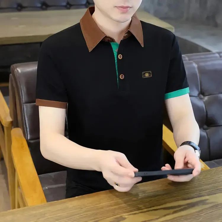 【专柜品质】2026夏季男士短袖时尚宽松翻领短袖POLO衫商务高奢T商品图