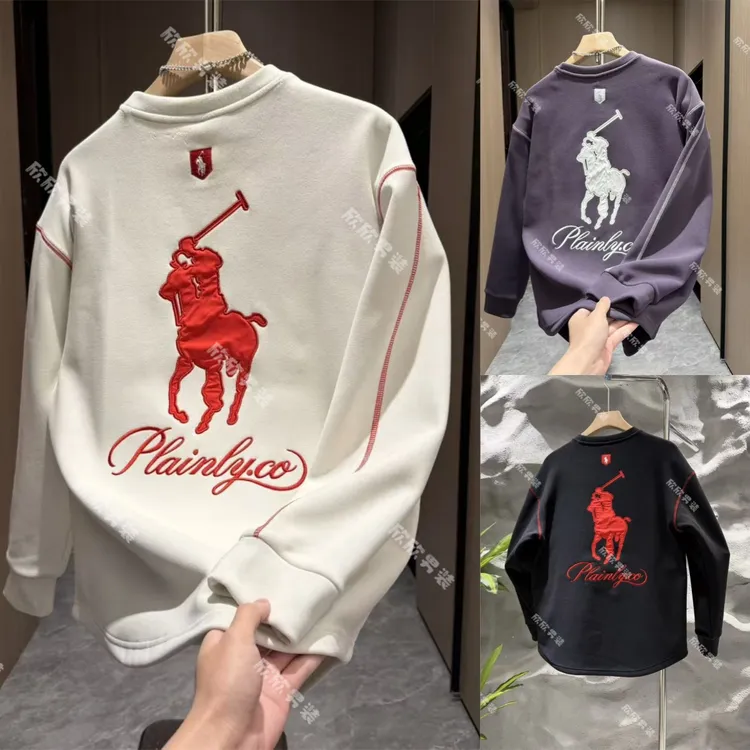 （双面绒）潮牌刺绣痞帅时尚休闲男士卫衣