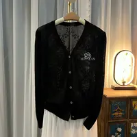 【A511-黑色】新款纯色显瘦时尚宽松针织开衫上衣女