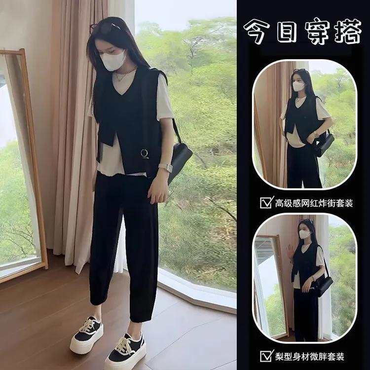 单件/夏季女装盐系轻熟穿搭减龄微胖显瘦小个子网红时尚女装潮流