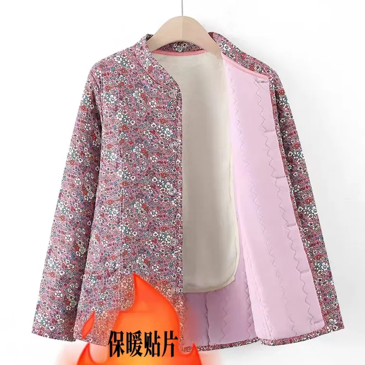 新款冬季妈妈碎花i加厚贴片加厚保暖舒适印花抗寒棉袄